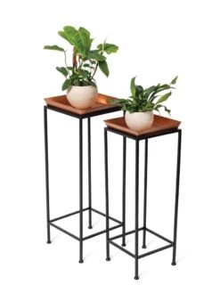 Square Nesting Plant Stands With Trays, Set Of 2 -Deals Seed N Tools Store 8611014 2872 tif