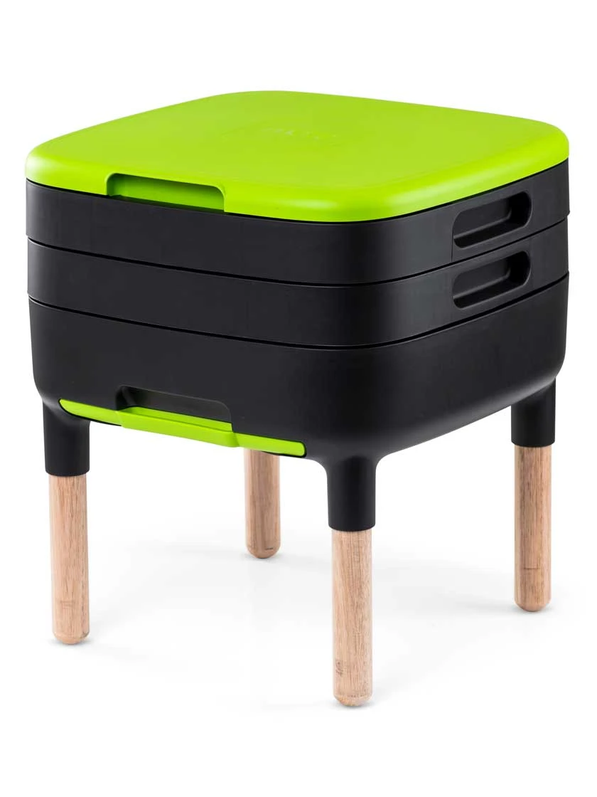 Maze Worm Farm Composter Trays With Wood Legs 3 Maze Worm Farm Composter Trays With Wood Legs